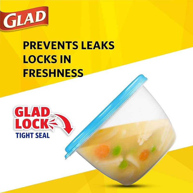 Glad GladWare Design Series Food Storage Containers with Lids, Medium Rectangle No BPA Plastic for Meal Prep and Lunches, Tight Seal, Microwave and Dishwasher Safe, 24 Oz, 4 Count - Image 4