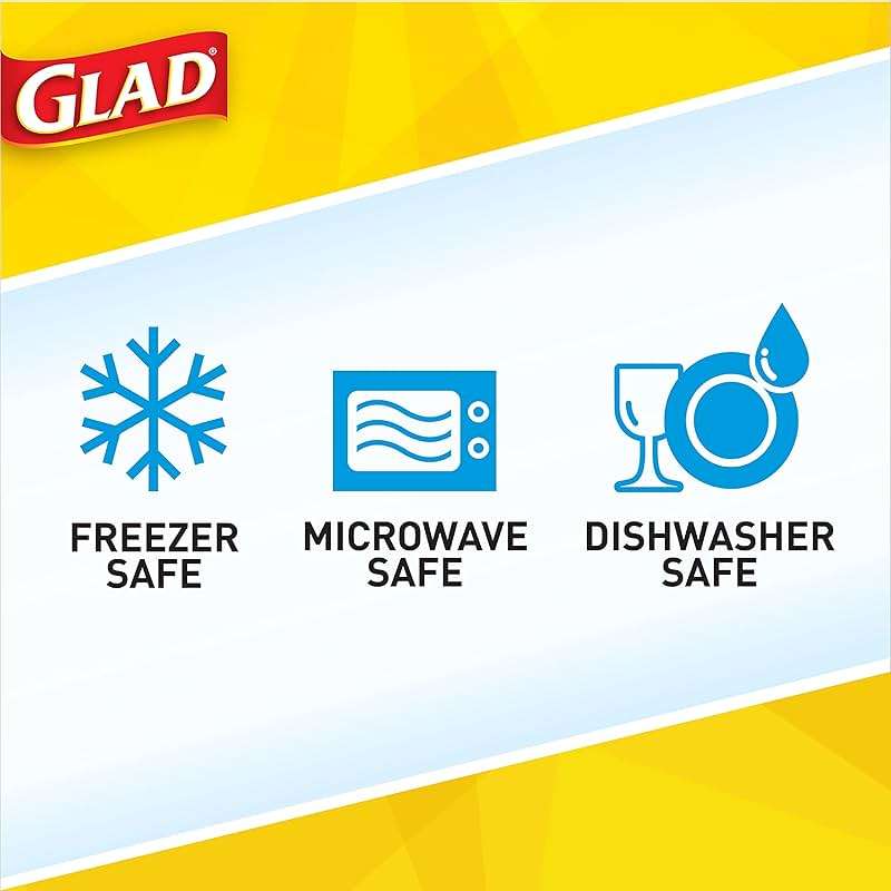 Glad GladWare Design Series Food Storage Containers with Lids, Medium Rectangle No BPA Plastic for Meal Prep and Lunches, Tight Seal, Microwave and Dishwasher Safe, 24 Oz, 4 Count - Image 5