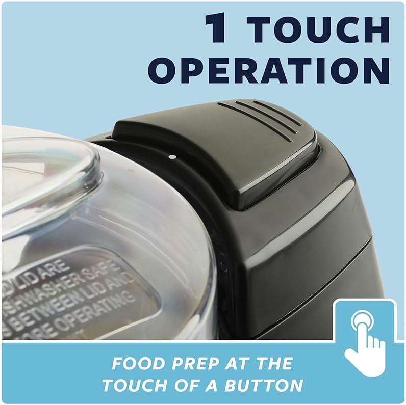 Kitchen Selectives Mini Chopper by Select Brands - Mini Electric Food Chopper for Kitchen Appliances - Features Dishwasher-Safe Parts - Chops, Minces & Dices - 1-1/2 Cups, Black - Image 7