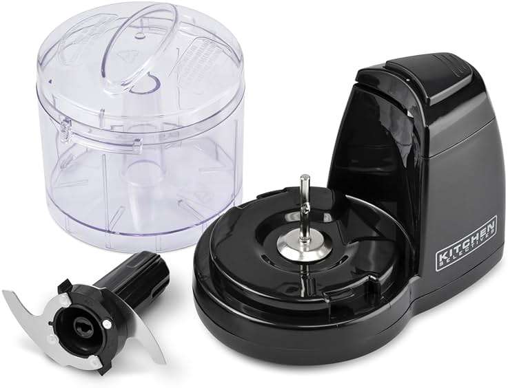 Kitchen Selectives Mini Chopper by Select Brands - Mini Electric Food Chopper for Kitchen Appliances - Features Dishwasher-Safe Parts - Chops, Minces & Dices - 1-1/2 Cups, Black - Image 9