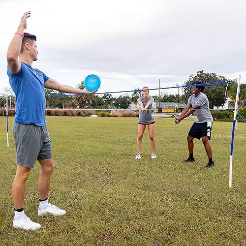 Franklin Sports Volleyball + Badminton Sets - Beach + Backyard Game Set - Volleyball, Pump, Badminton Rackets, Birdies, Net + Poles Included - Image 11
