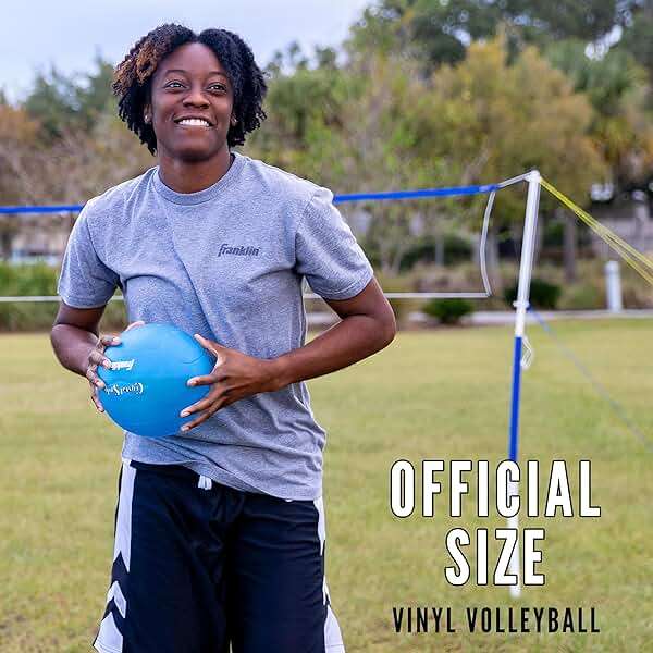 Franklin Sports Volleyball + Badminton Sets - Beach + Backyard Game Set - Volleyball, Pump, Badminton Rackets, Birdies, Net + Poles Included - Image 6