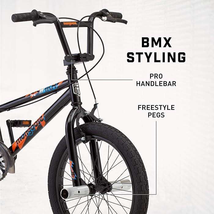 Mongoose Switch Freestyle BMX Kids Bike, Mag Wheels, Small Stand-Over Steel Frame, Chain Guard, Foot Brake, Boys and Girls 5 - 7 Years Old, 18-Inch Wheels, Black - Image 2