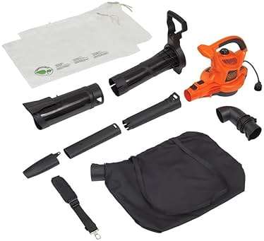 BLACK+DECKER Leaf Blower Leaf Vacuum and Leaf Mulcher 3-in-1, Electric Blowers for Lawn Care, 12 Amp, 250 MPH, 400 CFM (BV6000) - Image 4