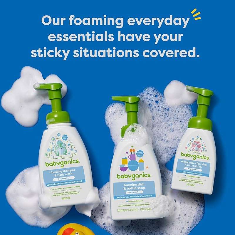 Babyganics Alcohol-Free Foaming Hand Sanitizer, Pump Bottle, Fragrance Free, 8.45 oz, 3 Pack - Image 7