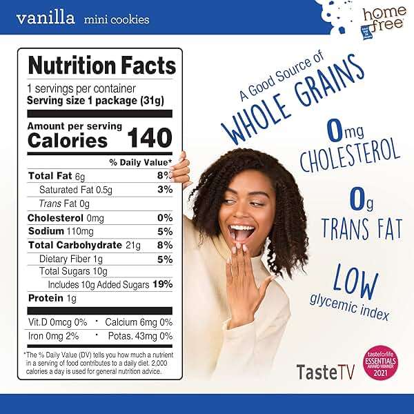 Homefree Mini Vanilla Cookies, Gluten Free, Nut Free, Vegan, Individually Wrapped Packs, School Safe and Allergy Friendly Snack, 1.1 oz. (Pack of 64) - Image 2