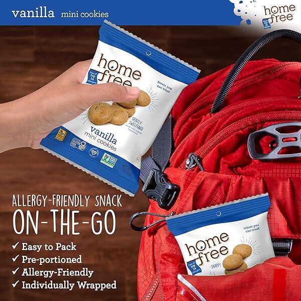 Homefree Mini Vanilla Cookies, Gluten Free, Nut Free, Vegan, Individually Wrapped Packs, School Safe and Allergy Friendly Snack, 1.1 oz. (Pack of 64) - Image 4