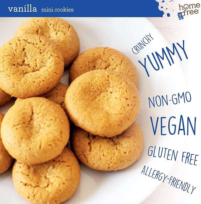 Homefree Mini Vanilla Cookies, Gluten Free, Nut Free, Vegan, Individually Wrapped Packs, School Safe and Allergy Friendly Snack, 1.1 oz. (Pack of 64) - Image 6