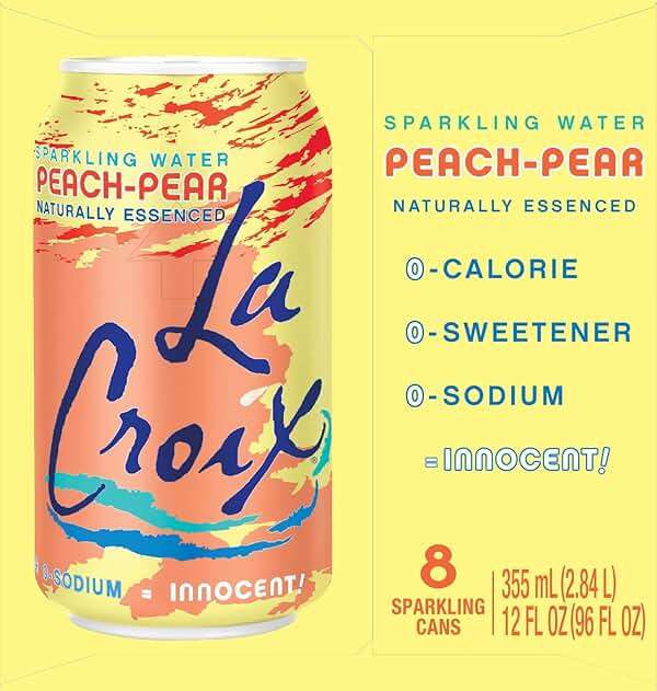 La Croix, Water Sparkling Peach Pear, 8 Pack, 12 Fl Oz - Image 4