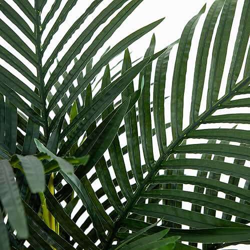 4ft Golden Cane Palm Double Stalk Artificial Tree with Lush Realistic Foliage - Maintenance-Free Indoor Faux Palm Plant for Living Room, Easy Setup Synthetic Palm, Perfect Tropical Decoration - Image 8