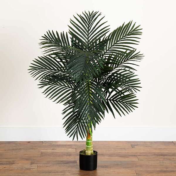 4ft Golden Cane Palm Double Stalk Artificial Tree with Lush Realistic Foliage - Maintenance-Free Indoor Faux Palm Plant for Living Room, Easy Setup Synthetic Palm, Perfect Tropical Decoration - Image 10