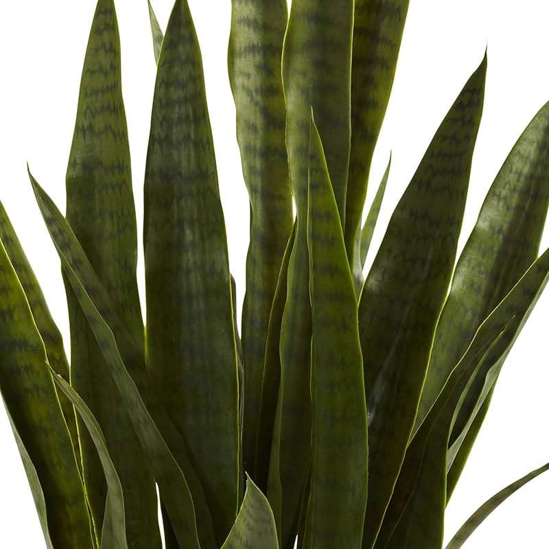 Nearly Natural, Green 4855 35in. Sansevieria with Black Planter - Image 8