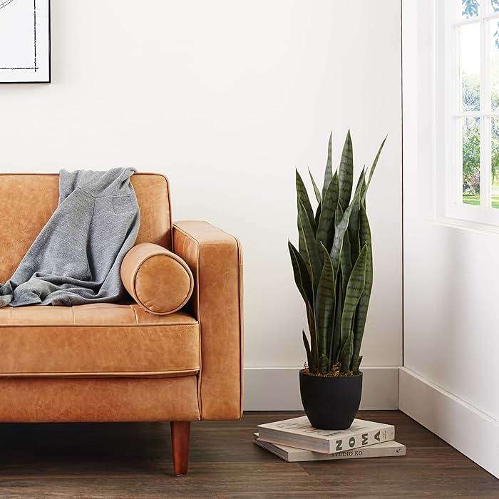 Nearly Natural, Green 4855 35in. Sansevieria with Black Planter - Image 10