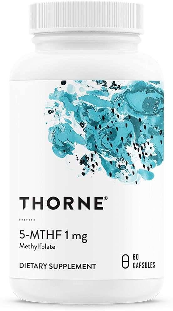 THORNE - 5-MTHF - Methylfolate (Active B9 Folate) Supplement - Supports Cardiovascular Health, Fetal Development, Nerve Health, Methylation & Homocysteine Levels* - 60 Servings - 5-MTHF 1mg - Image 1