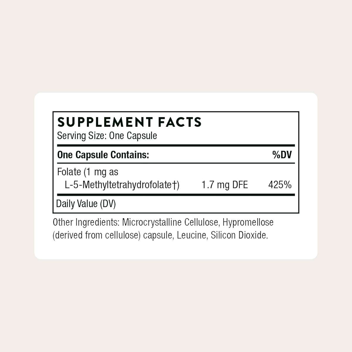 THORNE - 5-MTHF - Methylfolate (Active B9 Folate) Supplement - Supports Cardiovascular Health, Fetal Development, Nerve Health, Methylation & Homocysteine Levels* - 60 Servings - 5-MTHF 1mg - Image 2