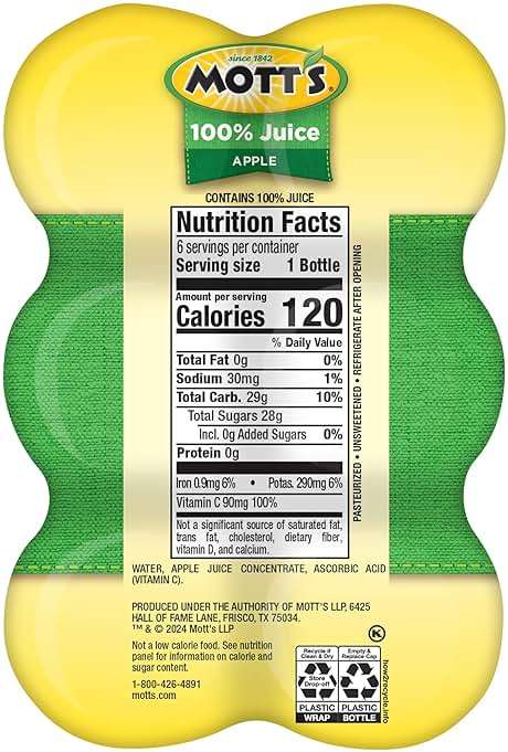Mott's 100% Original Apple Juice, 8 Fl Oz Bottles, 24 Count (4 Packs Of 6), 2 Servings Of Fruit, 100% Fruit Juice, Gluten-free, Caffeine-free, Kosher, Contains No Artificial Colors Or Sweeteners - Image 2
