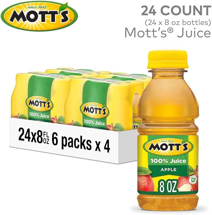 Mott's 100% Original Apple Juice, 8 Fl Oz Bottles, 24 Count (4 Packs Of 6), 2 Servings Of Fruit, 100% Fruit Juice, Gluten-free, Caffeine-free, Kosher, Contains No Artificial Colors Or Sweeteners - Image 4