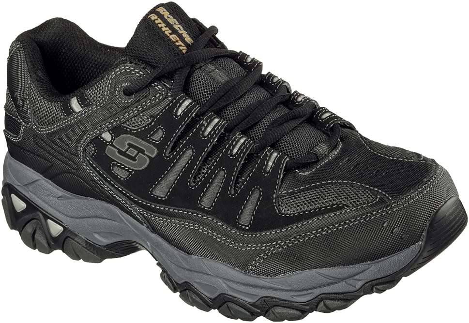 Skechers Men's Afterburn M. Fit Fashion Sneakers - Leather Upper, Memory Foam Insole, Rubber Outsole - Image 4