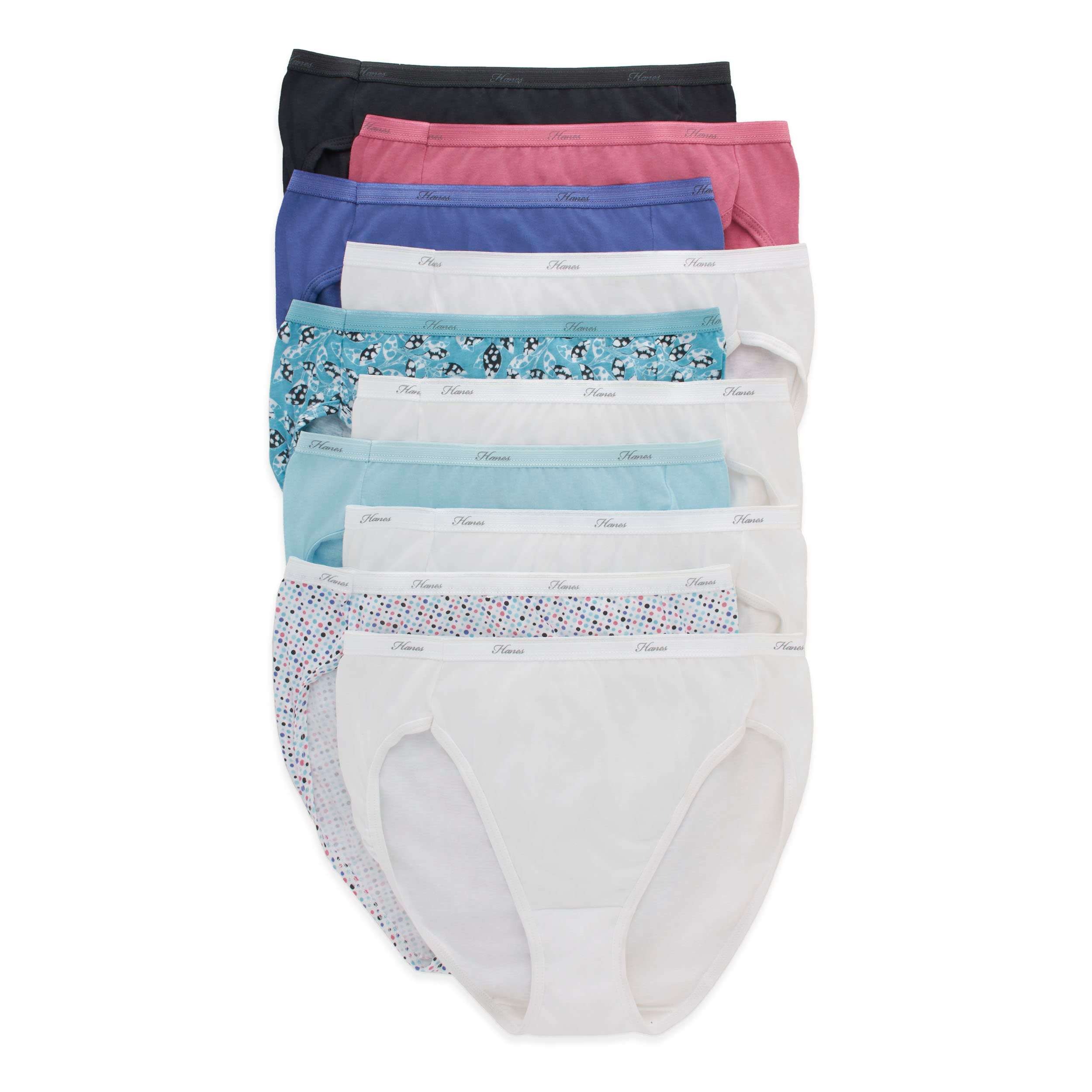 Hanes Women's Underwear Pack, 10-Pack, Full-Coverage Cotton Blend Panties, Moisture-Wicking Underwear for Women - Image 1