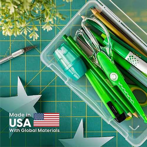 IRIS USA Clear Storage Cases, 10-Pack, |Made in USA|, Plastic Bead Organizing Containers with Snap Lid for Arts, Crafts, Ephemera, Stickers, & Dance Cheer, Clear - Medium - Image 4
