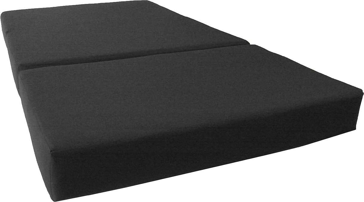 D&D Futon Furniture Black Trifold Foam Beds, Shikibuton, Tatami Cushion Topper, Foldable Futon Pad, Twin 6x39x75 - Image 1