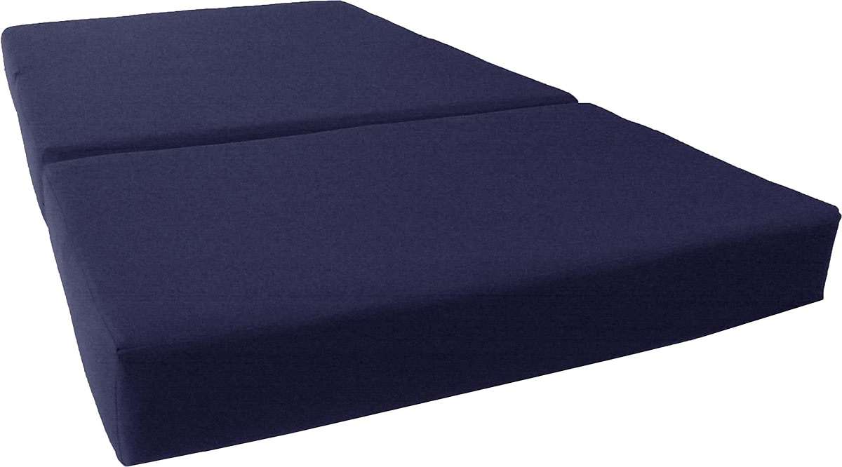 D&D Futon Furniture Navy Trifold Foam Beds, Shikibuton, Tatami Cushion Topper, Foldable Futon Pad, Twin 6x39x75 - Image 1