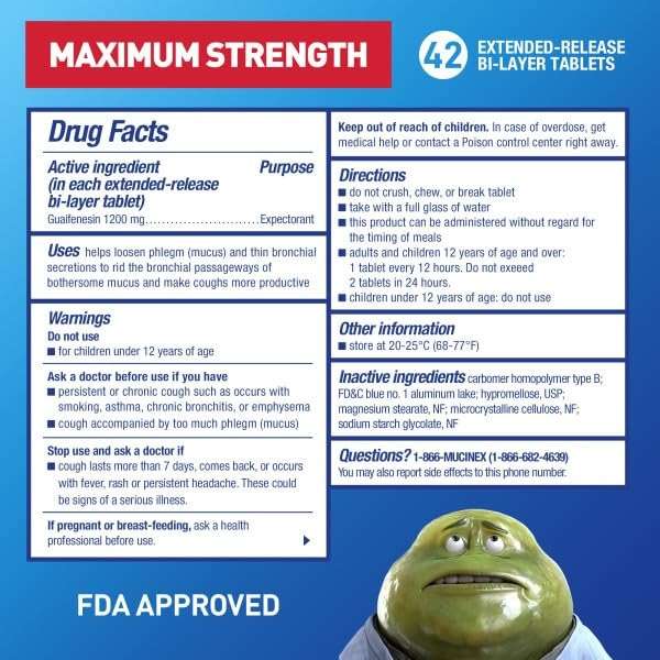 Mucinex Maximum Strength 12-Hour Chest Congestion Expectorant Tablets, 42 ct (Pack of 6) - Image 3