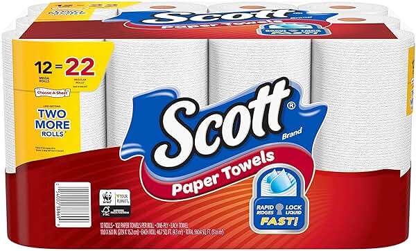 Scott Paper Towels, Choose-A-Sheet - 12 Mega Rolls = 22 Regular Rolls (102 Sheets Per Roll) - Image 2