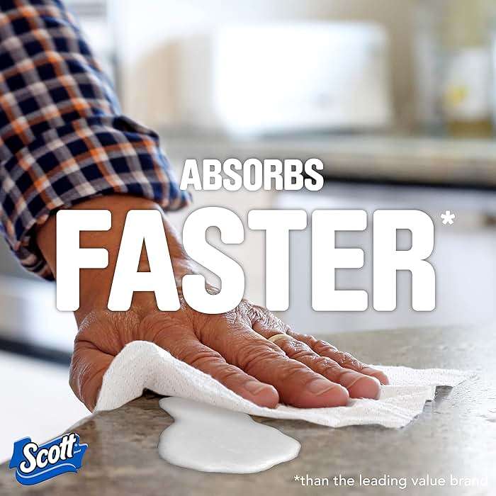 Scott Paper Towels, Choose-A-Sheet - 12 Mega Rolls = 22 Regular Rolls (102 Sheets Per Roll) - Image 4