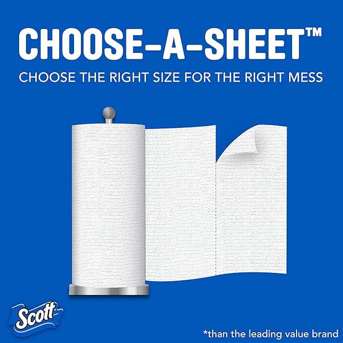 Scott Paper Towels, Choose-A-Sheet - 12 Mega Rolls = 22 Regular Rolls (102 Sheets Per Roll) - Image 5