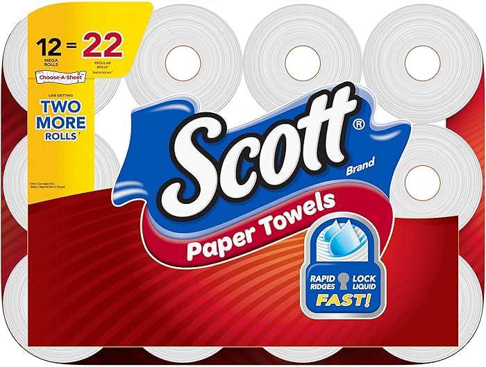 Scott Paper Towels, Choose-A-Sheet - 12 Mega Rolls = 22 Regular Rolls (102 Sheets Per Roll) - Image 6