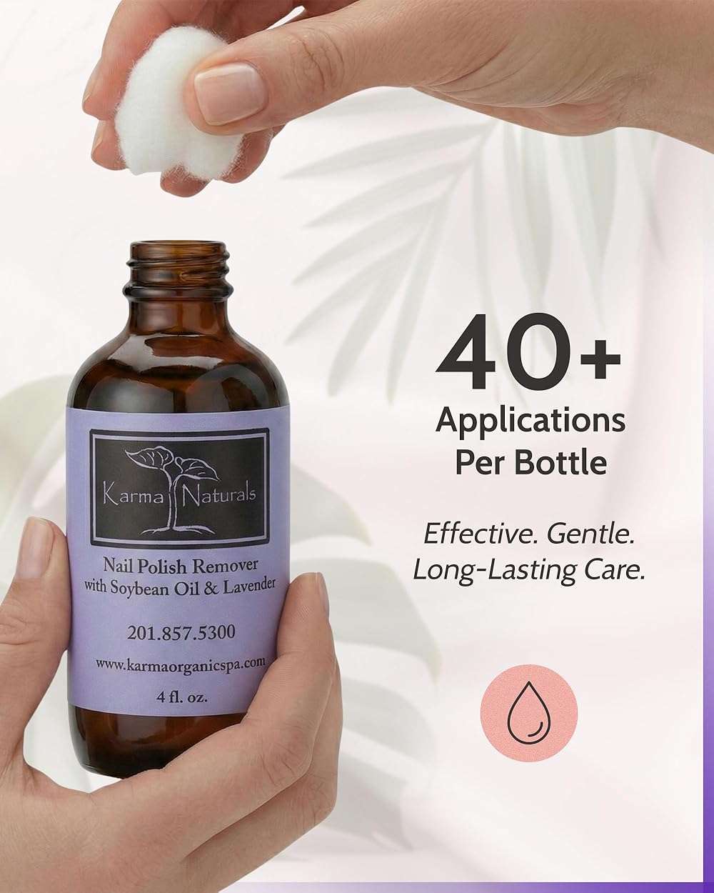 Acetone Free Nail Polish Remover with Soybean Oil & Lavender Oil - Vegan, Non-Toxic Nail Polish Remover for Nails Non Drying Liquid, 4 fl oz by Karma Organic - Image 5