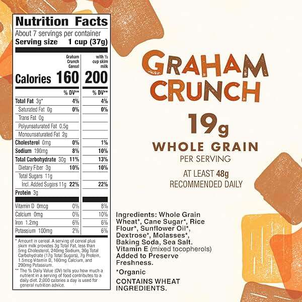 Cascadian Farm Organic Graham Crunch Cereal 9.6 oz Box - Image 2