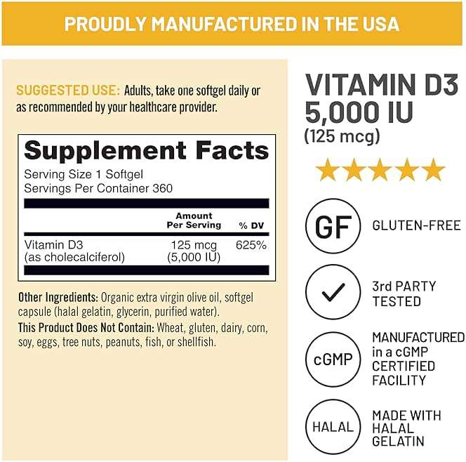 NatureWise Vitamin D3 5000iu (125 mcg) 1 Year Supply for Immune Support, Healthy Muscle Function, and Bone Health, Gluten Free in Organic Extra Virgin Olive Oil, (Mini Softgel), 360 Count - Image 6