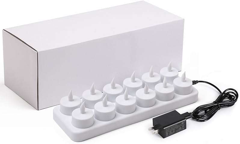 WoneNice Rechargeable Tea Lights Flickering Flameless Candles with Charging Base and AC Adapter, Romantic for Mother's Day Lantern Party Restaurants Weddings Christmas and Holiday Decoration - Image 7