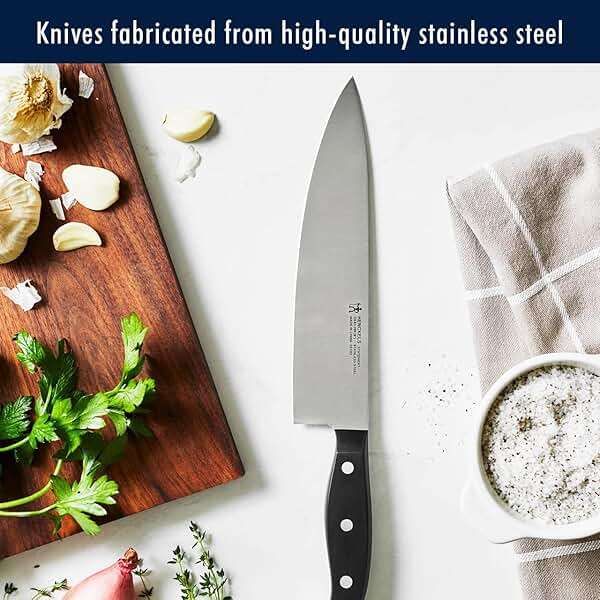 HENCKELS Statement Premium Quality 15-Piece Knife Block Set, Natural, Razor-Sharp, German Engineered Informed by 100+ Years of Mastery, Lightweight and Strong, Dishwasher Safe - Image 4