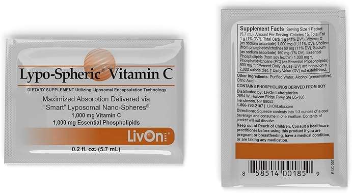 LivOn Laboratories - Lypo–Spheric Vitamin C – 1,000 mg Vitamin C & 1,000 mg Essential Phospholipids Per Packet – Liposome Encapsulated for Improved Absorption – Non–GMO - 12 Pack (360 Count) - Image 2