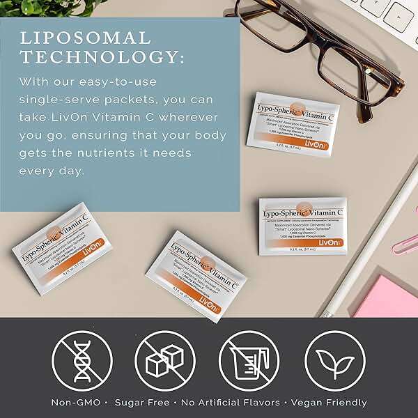 LivOn Laboratories - Lypo–Spheric Vitamin C – 1,000 mg Vitamin C & 1,000 mg Essential Phospholipids Per Packet – Liposome Encapsulated for Improved Absorption – Non–GMO - 12 Pack (360 Count) - Image 6