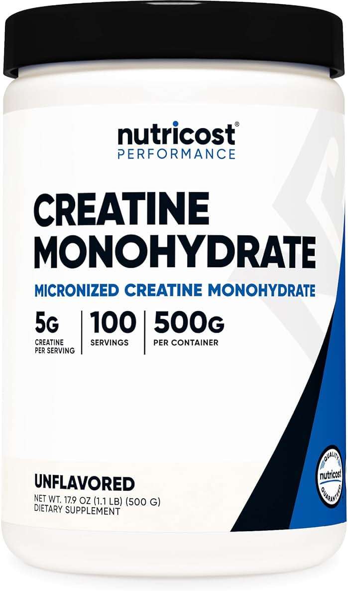 Nutricost Creatine Monohydrate Micronized Powder 500G, 5000mg Per Serv (5g) - 100 Servings, 17.9 Oz - Image 1