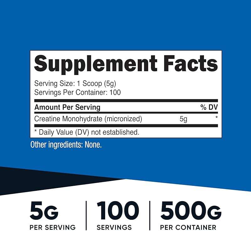 Nutricost Creatine Monohydrate Micronized Powder 500G, 5000mg Per Serv (5g) - 100 Servings, 17.9 Oz - Image 2