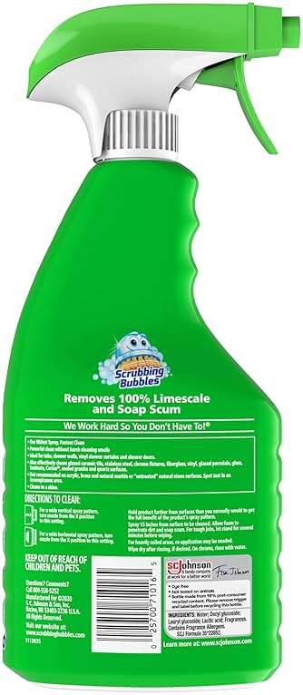 Scrubbing Bubbles Mega Bathroom and Shower Cleaner Spray, Foaming Action Removes Limescale and Soap Scum, Rainshower Scent, 32oz - Image 6