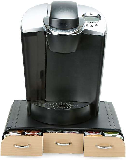 Mind Reader Single Serve Coffee Pod Organizer with 3 Drawers, 36 Pod Capacity, Countertop, 13.5"L x 12.25"W x 2.5"H, Brown - Image 7
