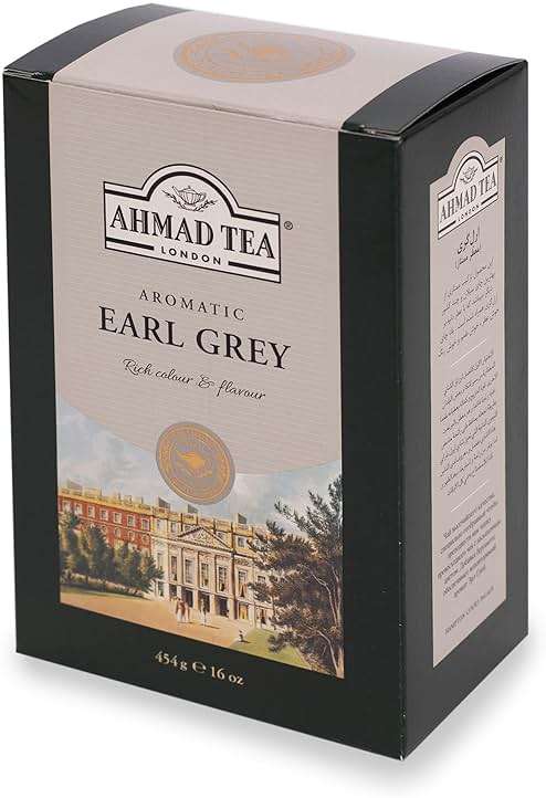 Ahmad Tea Black Tea, Earl Grey Aromatic Loose Leaf, 454g - Caffeinated and Sugar-Free - Image 1