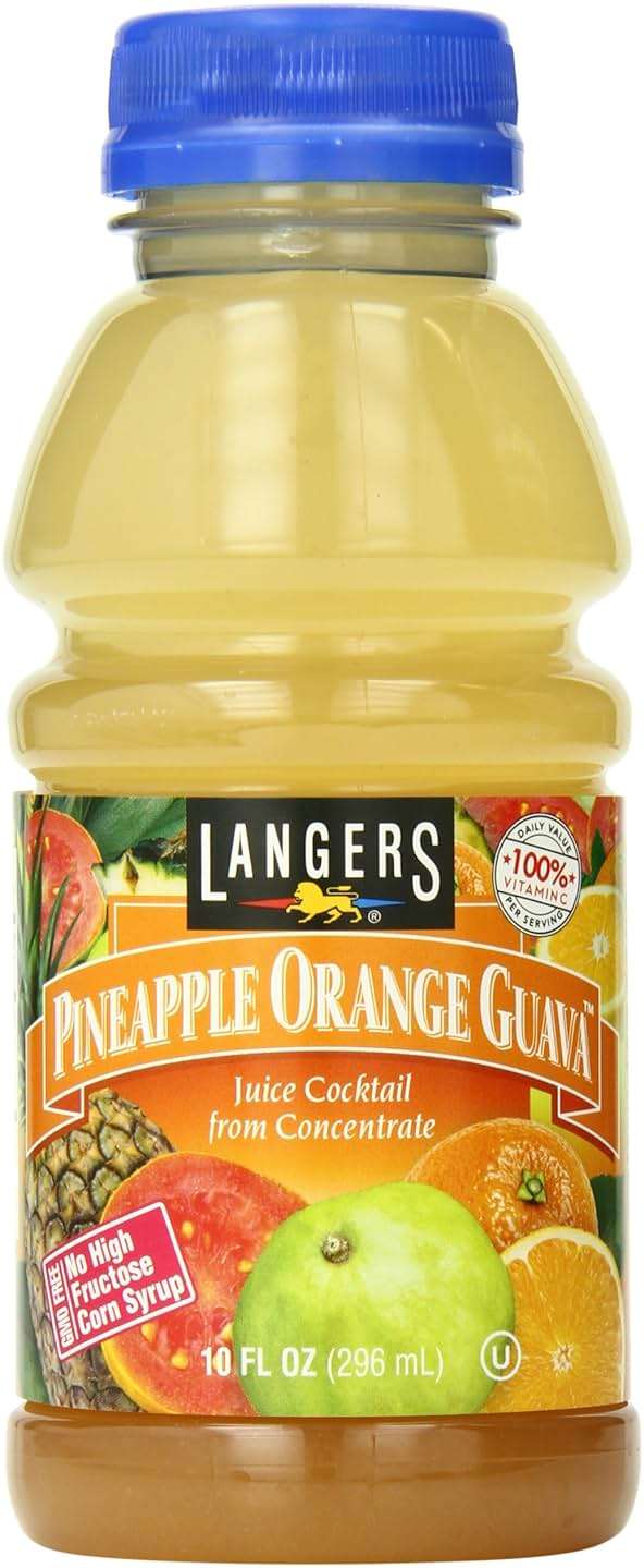 Langers Juice Cocktail, Pineapple Orange Guava, 10 Fl Oz (Pack of 12) - Image 1