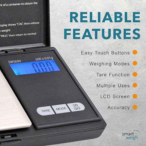 Smart Weigh SWS600 Elite 600g x 0.1g Digital Gram Scale, Pocket Sized Jewelry, Nutrition Kitchen, and School Scale, Slim Design, Black - Image 7