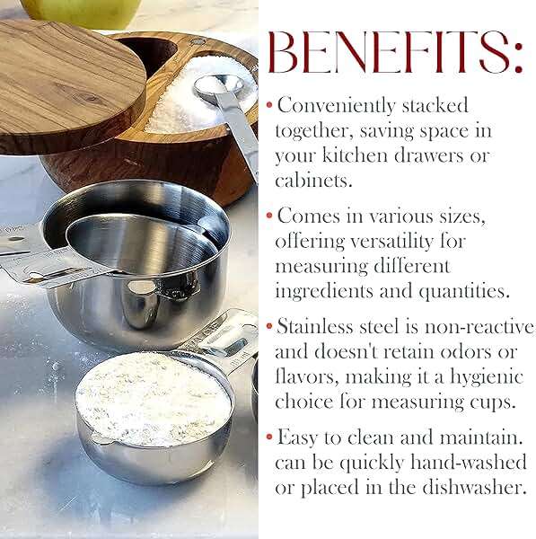 Bellemain One-Piece Stainless Steel Measuring Cups Set of 6 – Nesting Metal Measuring Cups for Kitchen – Dry & Liquid Measurements (ML & OZ), Rust-Resistant, Dishwasher Safe, Ergonomic Design - Image 3