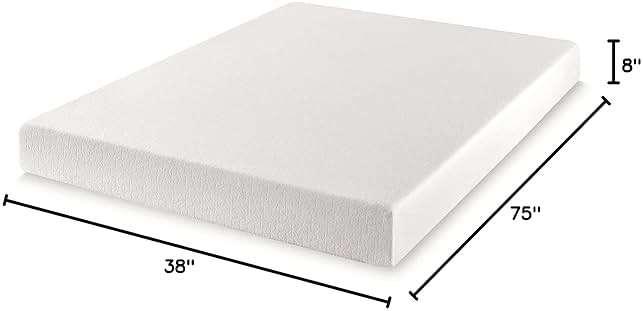 Best Price Mattress 8 inch Twin Mattress Bed-In-A-Box, Green Tea Memory Foam, White - Image 2