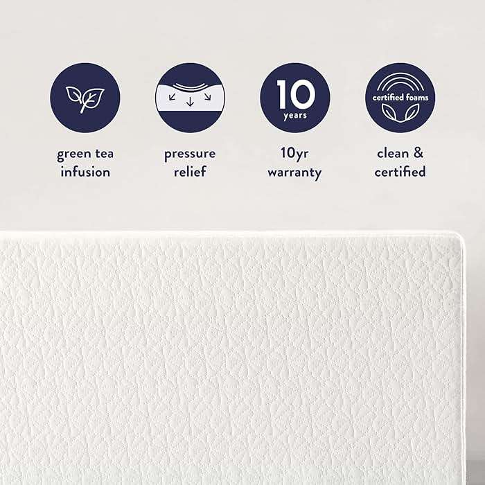 Best Price Mattress 8 inch Twin Mattress Bed-In-A-Box, Green Tea Memory Foam, White - Image 6