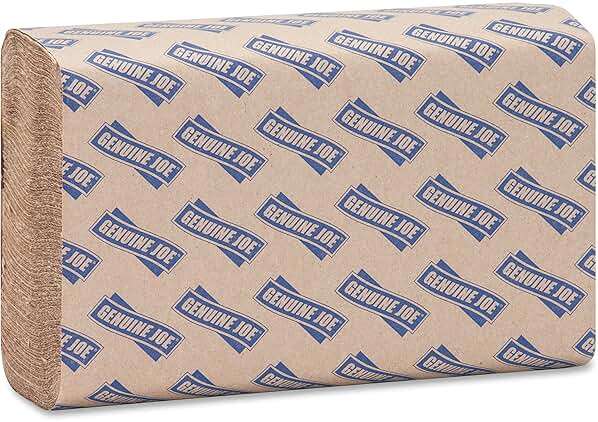 Genuine Joe GJO21040 Multifold Natural Towels (16 Packs, 250 per pack) - Image 4