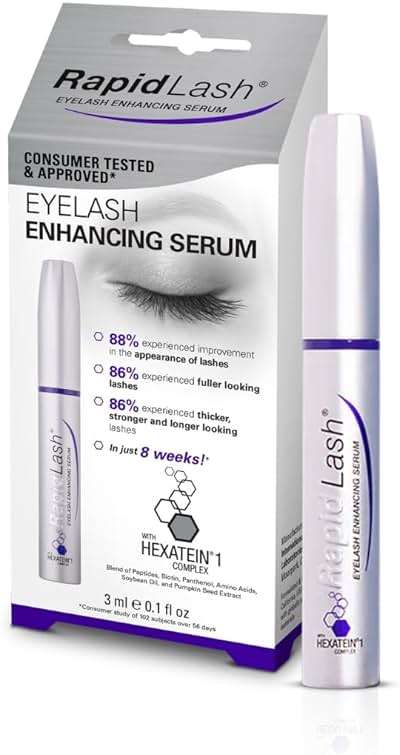 RapidLash Eyelash Enhancing Serum with HEXATEIN 1 Complex – Lash Serum for Eyelashes Conditioning & Hydrating – Longer-Looking, Fuller and Thicker Appearing Lashes – 3 mL / 0.1 fl oz - Image 2